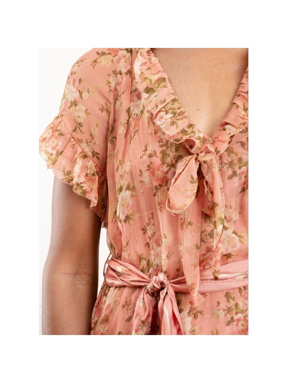 NWT Zimmermann Silk Espionage Midi Dress in Rosewood Floral Size 3= US 8/10 - Picture 3 of 7